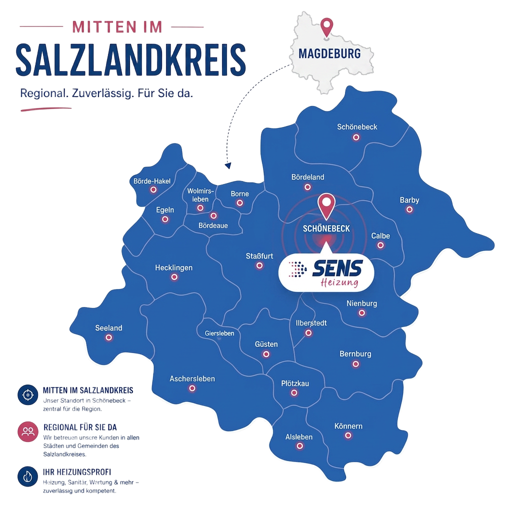 SENS Heizung — mitten im Salzlandkreis, tätig in Schönebeck, Magdeburg und Umgebung